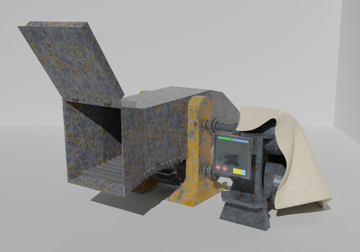 crushing machine 3D Model .c4d .max .obj .3ds .fbx .stl .blend 