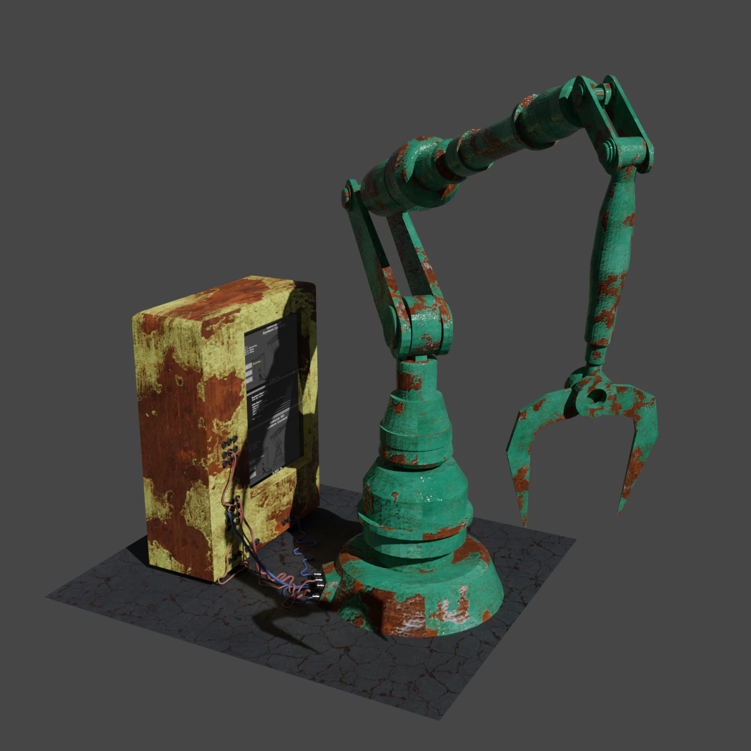 old robot arm 3D Model .c4d .max .obj .3ds .fbx .stl .blend