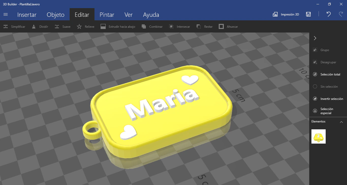 keychain with name maria 3D Print Model .c4d .max .obj .3ds .fbx .stl .blend