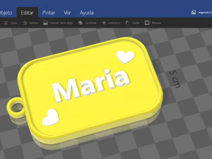 keychain with name maria 3D Print Model