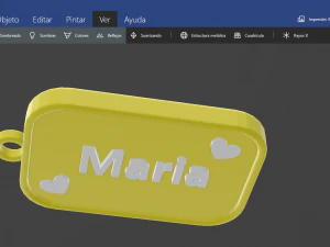 keychain with name maria 3D Print Model
