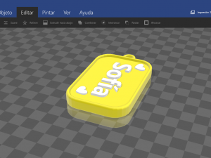 keychain with name sofia 3D प्रिंट मॉडल
