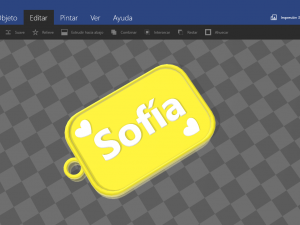 keychain with name sofia 3D प्रिंट मॉडल