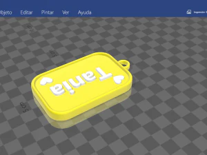 keychain with tanias name 3D Print Model
