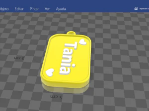 keychain with tanias name 3D Print Model