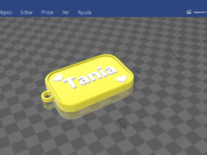 keychain with tanias name 3D Print Model