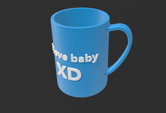 vase cup i love baby 3D Print Model .c4d .max .obj .3ds .fbx .stl .blend 