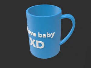 vaso tazza amo il bambino Modello di stampa 3D