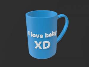 vase cup i love baby 3D Print Model