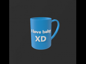 vase cup i love baby 3D Print Model
