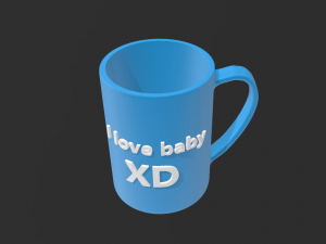 vase cup i love baby 3D Print Model