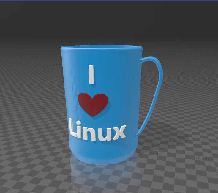vase mug with text i love linux 3D Print Model .c4d .max .obj .3ds .fbx .stl .blend 