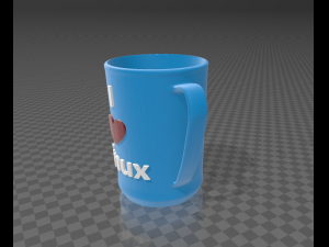 vase mug with text i love linux Model Cetak 3D