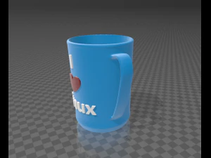 vase mug with text i love linux 3D Print Model