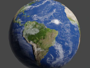 planeta terra de baixo pol&iacute;gono Modelo 3D