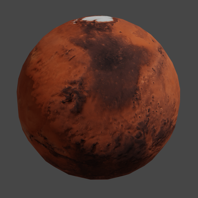 mars planet with low polygons Model 3D .c4d .max .obj .3ds .fbx .stl .blend 