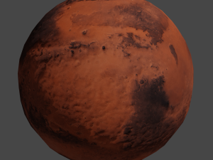 mars planet with low polygons Model 3D