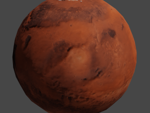 mars planet with low polygons Model 3D
