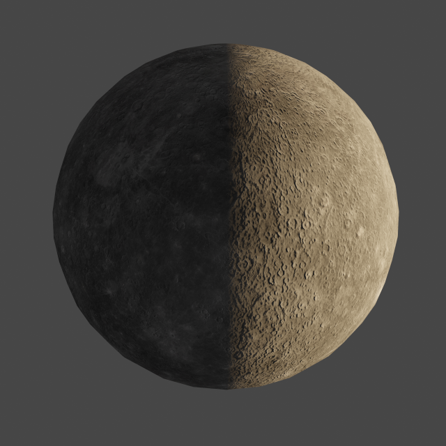 mercury planet with low polygons 3D Model .c4d .max .obj .3ds .fbx .stl .blend 