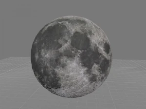 कम बहुभुज वाला चंद्रमा ग्रह 3D मॉडल