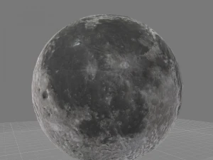 moon planet with low polygons 3D Model