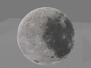 moon planet with low polygons 3D Model