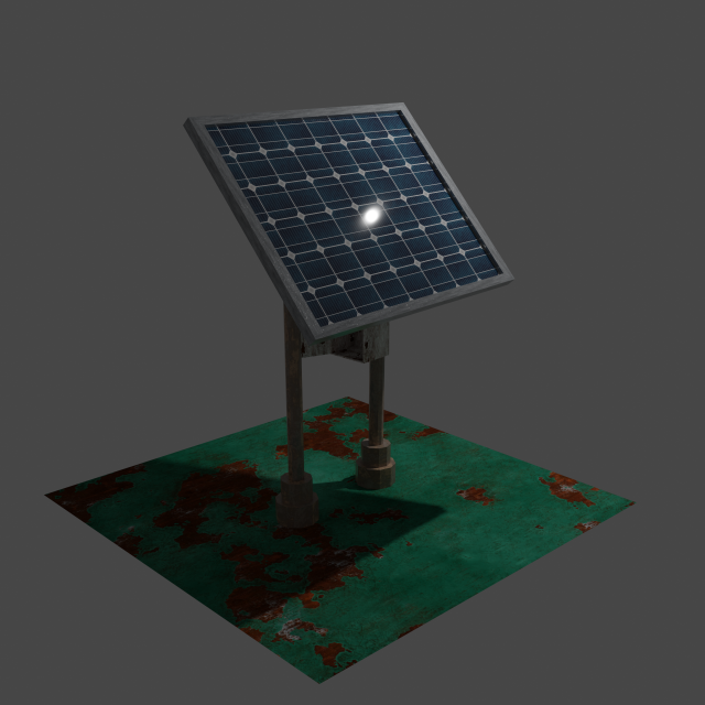 rusty photovoltaic panel 3Dモデル .c4d .max .obj .3ds .fbx .stl .blend 