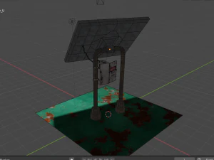 rusty photovoltaic panel 3D Model