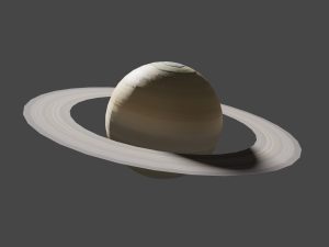planet saturn with low polygons and 2k textures 3D Модель