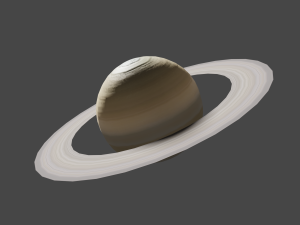 planet saturn with low polygons and 2k textures Model 3D