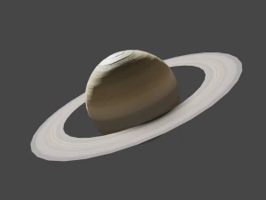 planet saturn with low polygons and 2k textures 3D Model