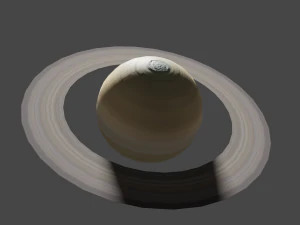 planet saturn with low polygons and 2k textures 3D Model