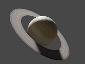planet saturn with low polygons and 2k textures 3D Model