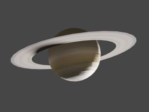 planet saturn with low polygons and 2k textures Model 3D
