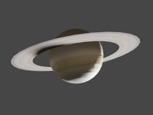 planet saturn with low polygons and 2k textures 3D Model