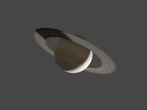 planet saturn with low polygons and 2k textures 3D Model
