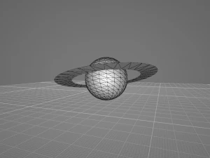 planet saturn with low polygons and 2k textures 3D Model