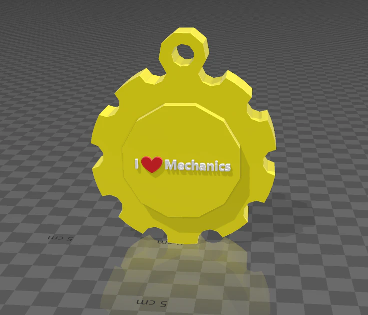 gear shaped pendant with inscription 3D Print Model .c4d .max .obj .3ds .fbx .stl .blend 