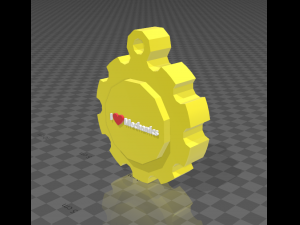 gear shaped pendant with inscription 3D Print Model