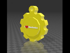 gear shaped pendant with inscription 3D Print Model