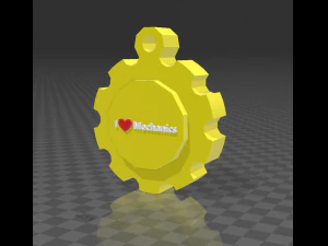 gear shaped pendant with inscription 3D Print Model