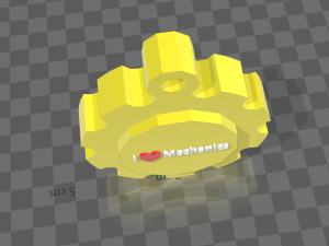 gear shaped pendant with inscription 3D Print Model