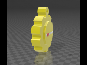 gear shaped pendant with inscription 3D Print Model