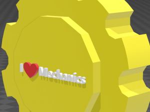 gear shaped pendant with inscription 3D Print Model