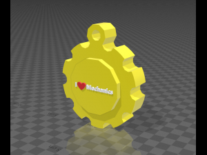gear shaped pendant with inscription 3D Print Model