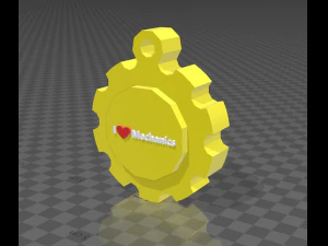 gear shaped pendant with inscription 3D Print Model