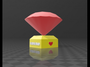 jewel with inscription i love mom and i love dad 3D Print Model