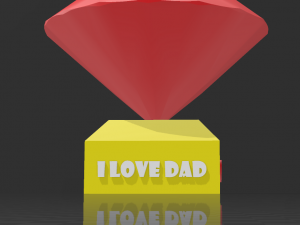 jewel with inscription i love mom and i love dad 3D Print Model