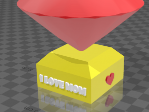 jewel with inscription i love mom and i love dad 3D Print Model