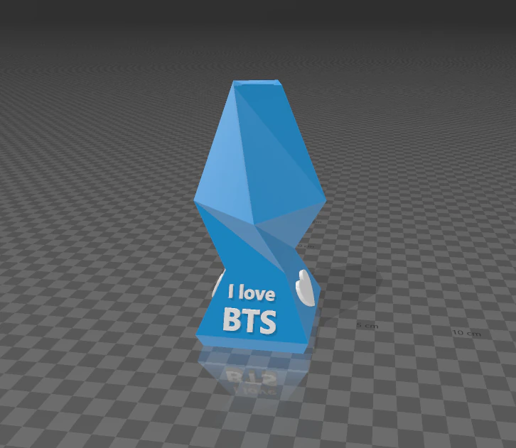 vase with polygonal design and inscription i love bts 3D Print Model .c4d .max .obj .3ds .fbx .stl .blend